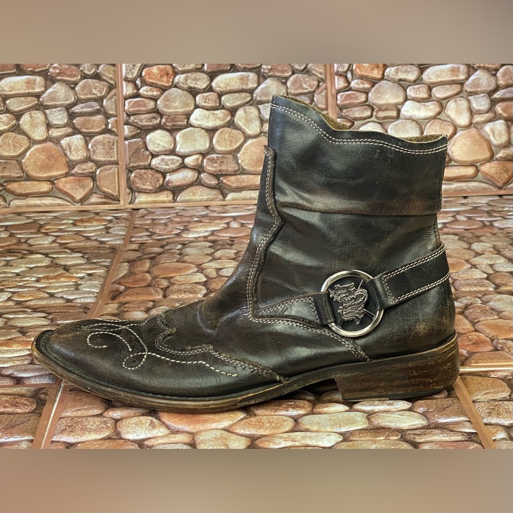 Mark Nason Lounge U Rock GOTH Side-Zip Leather Ankle Boots Men's Sz 9 Vintage